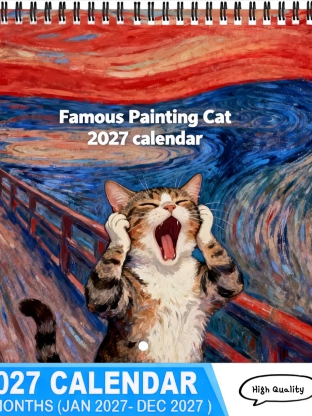 Famous Painting Cat 2027 Calendar - Multi-Color